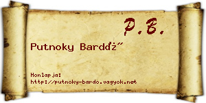 Putnoky Bardó névjegykártya